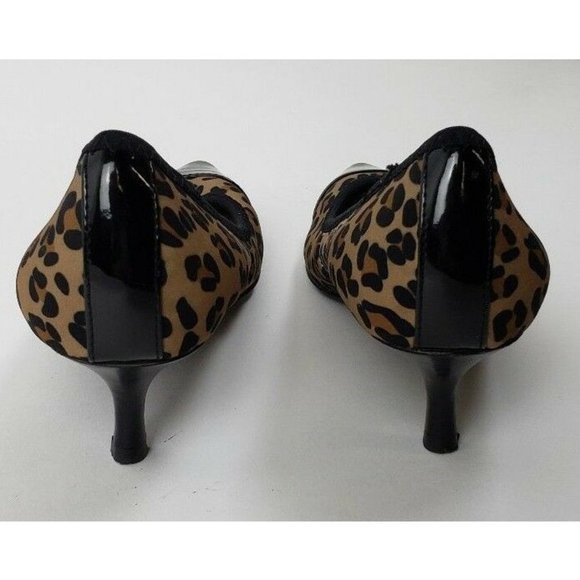 Ellen Tracy Animal Print Pointy Toe Pumps Heels - Picture 4 of 5